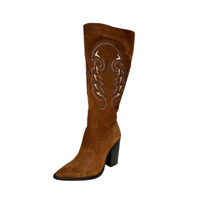 Botas tejanas de ante con tacones altos
